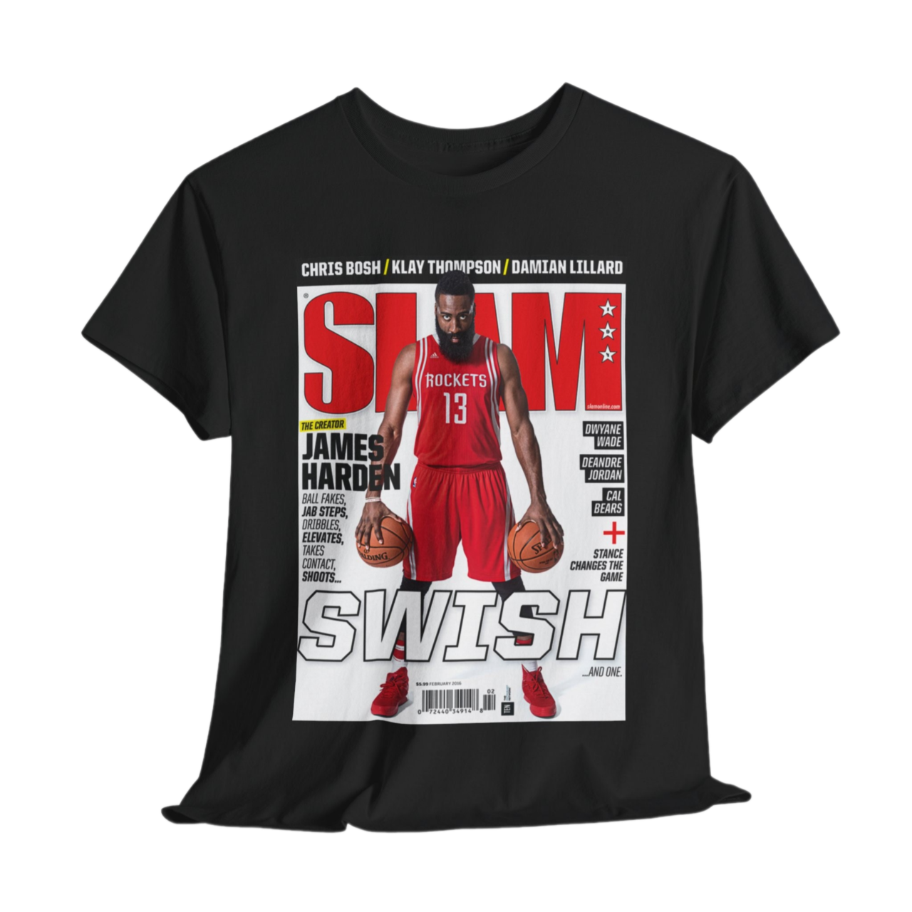 James Harden Slam T-shirt, NBA SLAM Cover T-Shirt, Unisex Sports Tee, Vintage Retro Basketball Streetwear, Gift For Men, Dad, Guys