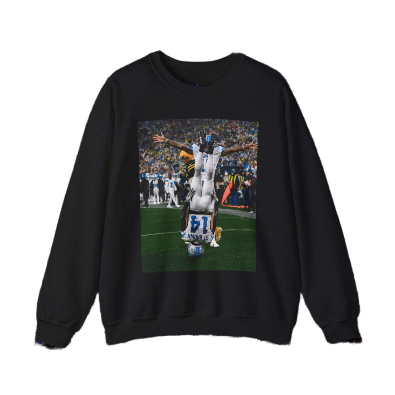 Detroit Lions Sweatshirt, Amon Ra St Brown Sweatshirt, Vintage Sports Crewneck, Lions Fan Gift Unisex Crewneck